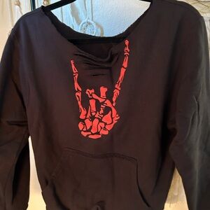 The Drive sweater, Black with Red Graphic size S